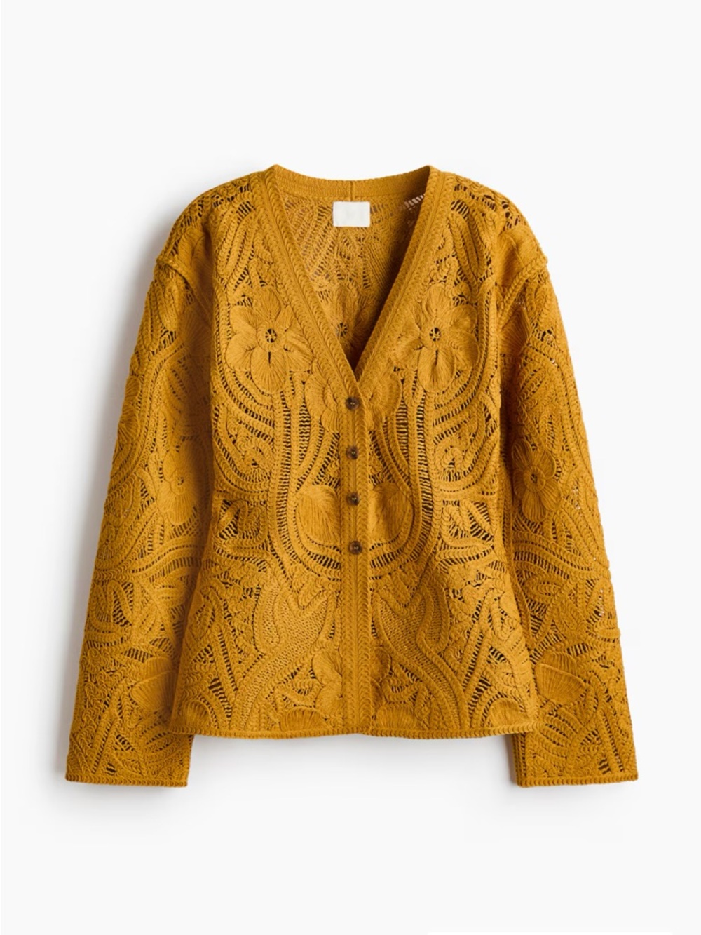 Crochet-look cardigan